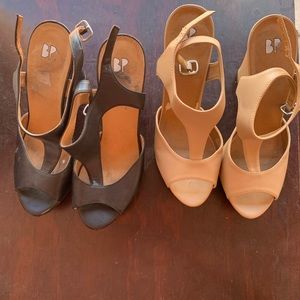 *BUNDLE* both wedge heels (nude + black) for sale
